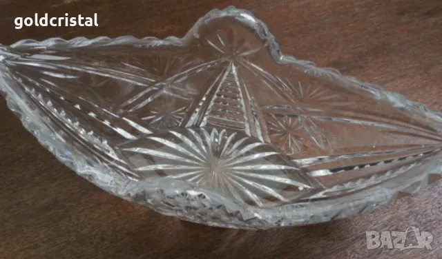кристална купа лодка фруктиера, снимка 4 - Антикварни и старинни предмети - 16949755