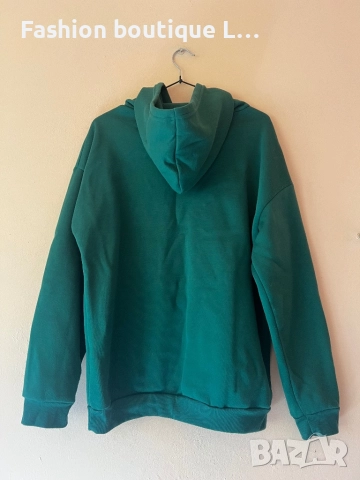 Зелен дамски суитшърт с качулка и голям джоб отпред посредата L размер 💚💚💚, снимка 4 - Суичъри - 52278494