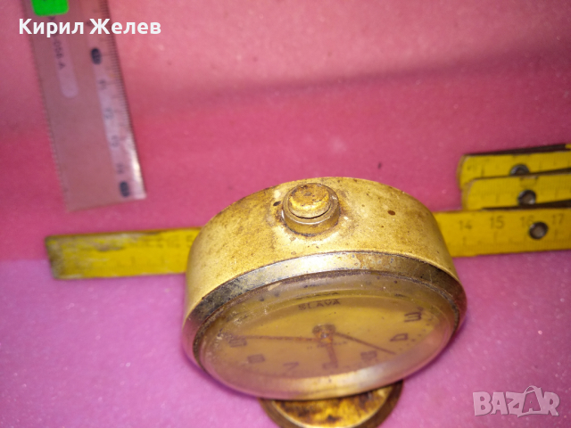 SLAVA MADE in USSR Стар КОЛЕКЦИОНЕРСКИ РУСКИ БУДИЛНИК МЕХАНИЧЕН НАСТОЛЕН ЧАСОВНИК СЛАВА СССР 36901, снимка 4 - Антикварни и старинни предмети - 44536598