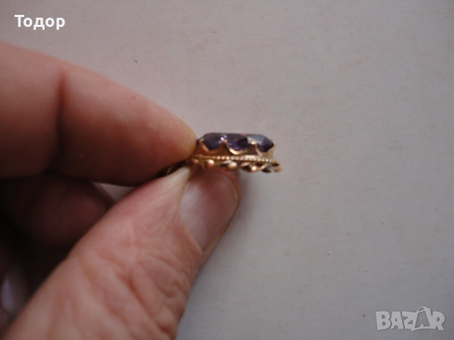 Позлатен медальон с камък Amerik 3, снимка 4 - Колиета, медальони, синджири - 53051016