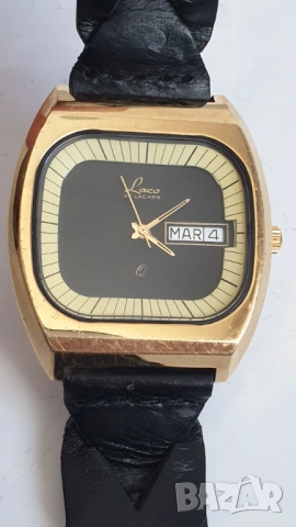 Позлатен мъжки кварцов часовник Laco by Lacher, снимка 4 - Антикварни и старинни предмети - 53753156