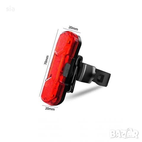 Фар за колело и стоп светлина, LED, черен, снимка 6 - Аксесоари за велосипеди - 44488376