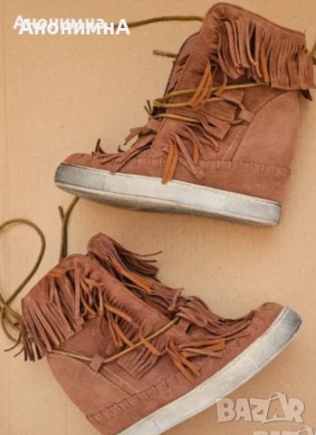 Велурени боти на платформа с ресни, снимка 2 - Дамски боти - 51904918