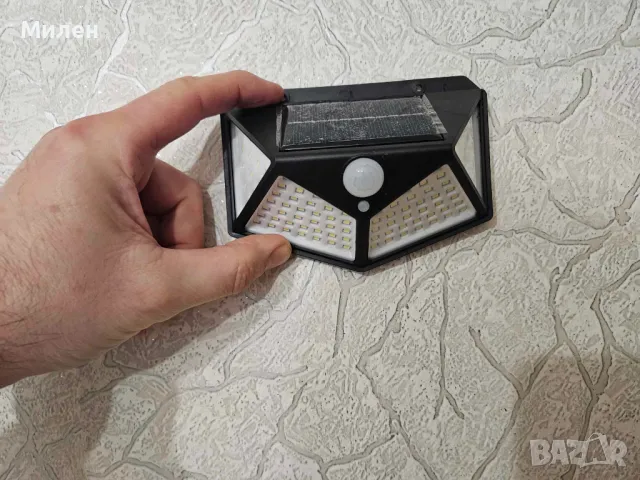 Соларна LED лампа 100LED диода, IP65 Водоустойчива, снимка 2 - Лед осветление - 49665917