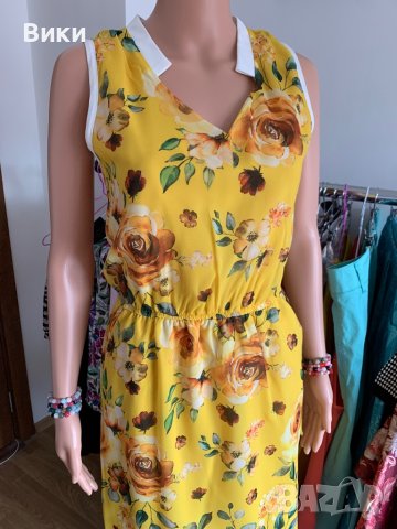 Жълта рокля размер S, снимка 6 - Рокли - 40757115
