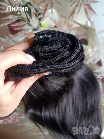 Индийска коса 200гр. 51см. 100% естествена коса! 1В, снимка 5 - Аксесоари за коса - 34170969