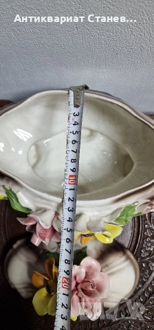 Прекрасен супник с 3д цветя в стил Басано Италия , снимка 12 - Съдове за готвене - 52869440