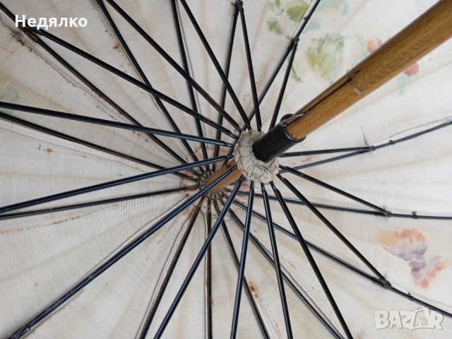 Стар дамски чадър за слънце,1900-1920г, снимка 12 - Антикварни и старинни предмети - 35815045