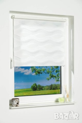 K-home Klemmfix двойна ролетна щора "Вълна" без пробиване - бяла 70 см x 150 см (Ш x Д), снимка 5 - Щори - 40306371
