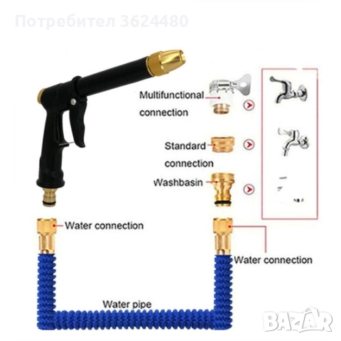 Лек и компактен разтегателен маркуч с мощна струя 4516