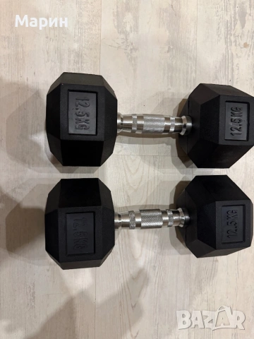 Хексаконални дъмбели 2 х 12,5, снимка 2 - Фитнес уреди - 53135784