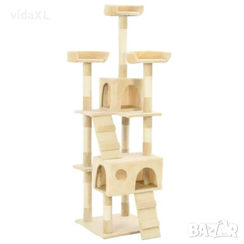 vidaXL Котешко дърво със сизалени стълбове, 170 см, бежово