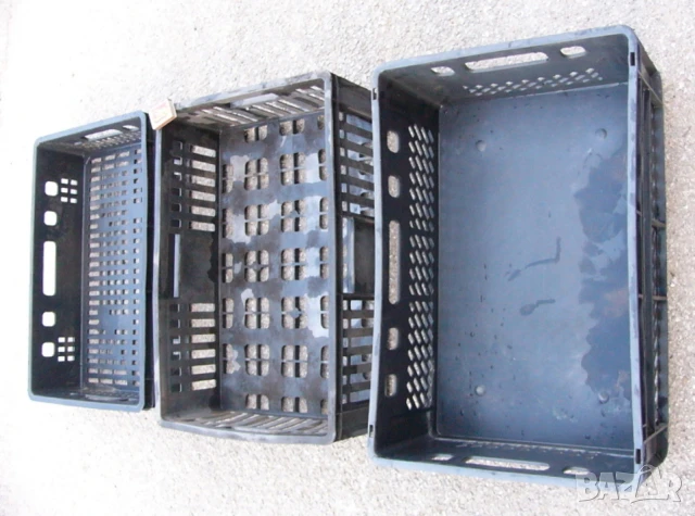 Български Пластмасови КАСЕТИ 60x40 см Касетки Каси Щайги Контейнери за Хляб Закуски Плодове БАРТЕР, снимка 2 - Буркани, бутилки и капачки - 47221974