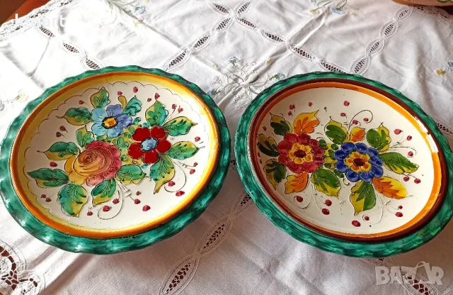 Ръчно рисувани стенни чинии, снимка 2 - Антикварни и старинни предмети - 49927813