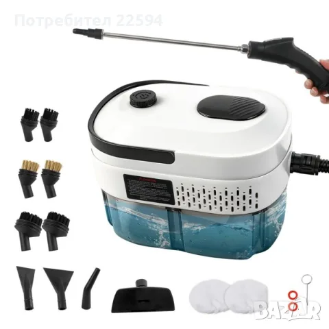 Ръчен пароочиствач 2500 W резервоар 1400 ml мултифункционален с 12 аксесоара - 1400 ml