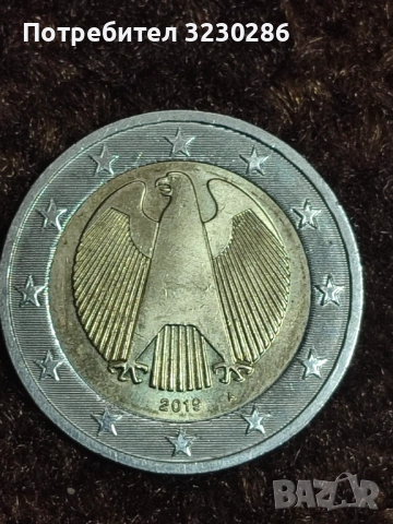 2 евро германия 2019 г. А, снимка 2 - Нумизматика и бонистика - 53663126