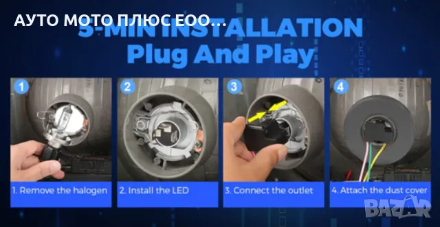 LED Мини Диодни крушки H11, 12V, Canbus с вграден вентилатор., снимка 8 - Аксесоари и консумативи - 48933539