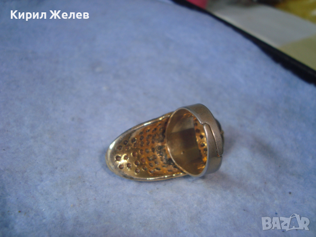 ЗЛАТИСТ ФЕШЪН АРТ ДИЗАЙНЕРСКИ ПРЪСТЕН РЕГУЛИРУЕМ с ЦВЕТНИ КРИСТАЛЧЕТА 25068, снимка 7 - Пръстени - 36422966