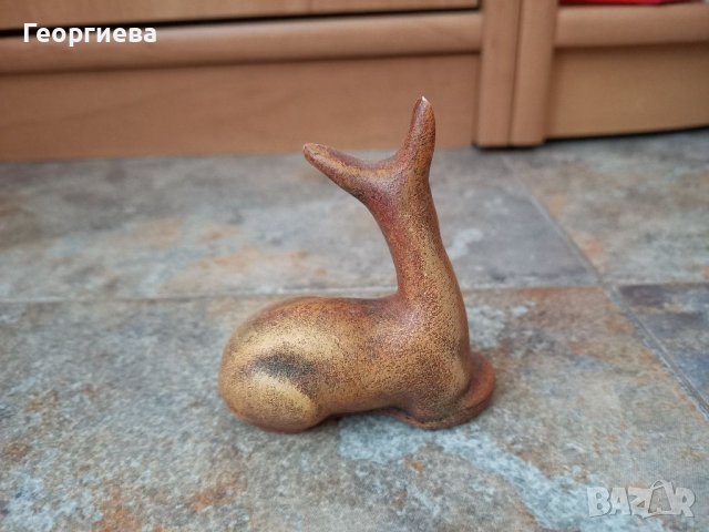 Малка керамична фигурка сърне, снимка 3 - Статуетки - 41835426