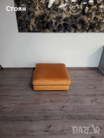 Голяма оранжева табуретка от плат, снимка 5 - Дивани и мека мебел - 52010761
