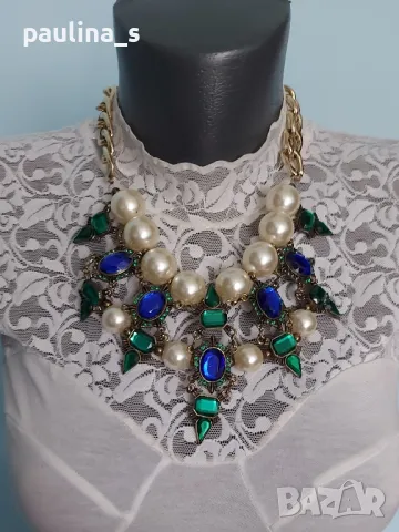 Четири 4 броя / Колие тип чокър или гердан / Елитна имитационна бижутерия , снимка 4 - Колиета, медальони, синджири - 48903333