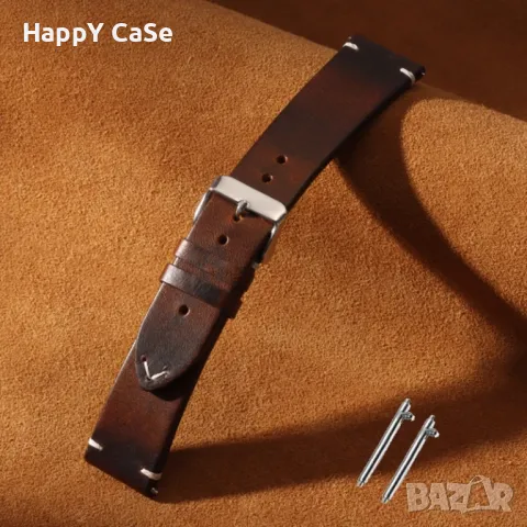 WAX Кожена каишка за Huawei Watch/Samsung/Xiaomi/Garmin/Apple/Amazfit, снимка 7 - Каишки за часовници - 50047869