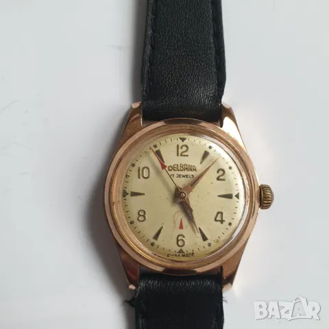 Старинен швейцарски дамски позлатен часовник " Delbana", снимка 6 - Антикварни и старинни предмети - 48962532