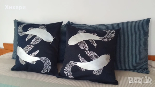 Ръчно рисувани декоративни калъфки от сатениран памук, снимка 12 - Декорация за дома - 50786415
