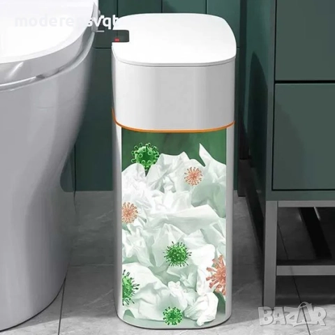 Автоматичен кош за боклук с капак и сензор, 13 л, снимка 4 - Други - 52201540