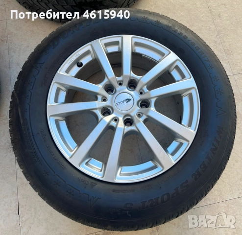 4бр. 17" джанти BROCK със зимни гуми DUNLOP SPORT 5 235/65/17 междуболтово 5x130 вътр ф71,5мм, снимка 4 - Гуми и джанти - 52233413