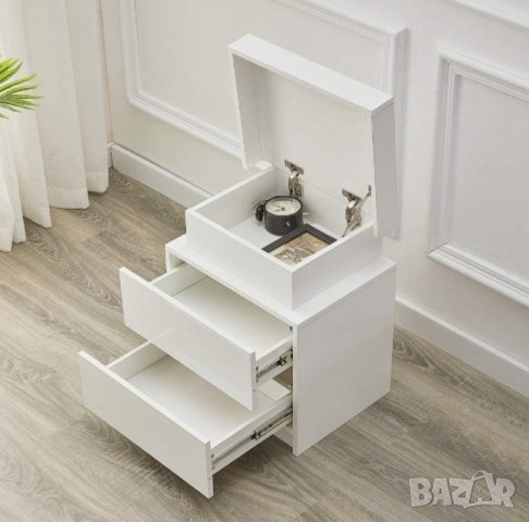 Елегантно и функционално шкафче в бяло с RGB LED осветление SGJT-ST-0032WH , снимка 2 - Шкафове - 42107656