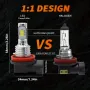2 БРОЯ Жълти Диодни крушки H11 H8 100W 12V +100% повече светлина, снимка 3