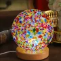 Творческа мозаечна Бохемска барокова LED настолна лампа USB Plug-in бутон, снимка 4