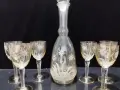 ретро кристални чаши за ракия с гарафа , снимка 8