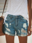Дамски изтъркани дънкови изрезки - предни джобове, навити френски маншети, снимка 1 - Къси панталони и бермуди - 44569448
