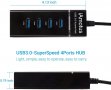 iAmotus USB хъб, 4 порта USB 3.0 Superspeed 5Gps, многопортов адаптер с LED светлина, снимка 6