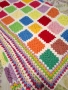 Многоцветно плетено одеяло ръчно платено на 1 кука, снимка 5