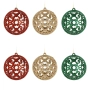 Комплект коледни топки червено-зелено-златни ажур Ø8 см_1240997, снимка 1