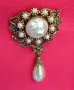 Стара, винтидж брошка със висулка. , снимка 4