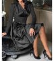 Черна елегантна рокля марка Bona Dea - L, снимка 1 - Рокли - 42535940