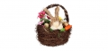 Великденска декоративна кошница, Заек с морков и цветя , снимка 1 - Декорация за дома - 36033842