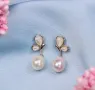 Сребърни обеци 925 естествена перла и седеф Swan Pearls, снимка 1