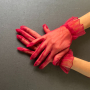 Официални дамски къси тюлени ръкавици цвят бордо 8641, снимка 1 - Ръкавици - 44292049
