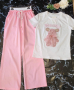 Широк розов панталон, снимка 1 - Комплекти - 44838330