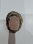 Сребърен комплект - пръстен и брошка с розов кварц, снимка 8