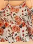 Памучна блуза с флорален десен къс ръкав и изрязан детайл на раменете 🌻🌼🌸🌺, снимка 3