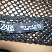 Zara XS,S-Черен топ  с дълъг ръкав- мрежа , снимка 6 - Корсети, бюстиета, топове - 42389092