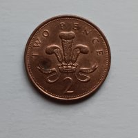 2 пенса Великобритания 2001 Кралица Елизабет II Монета от Англия , снимка 3 - Нумизматика и бонистика - 44277477