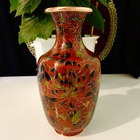 Китайска медна ваза Cloisonne,Клоазон на Zi Jin Cheng. , снимка 1 - Вази - 41694889