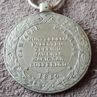 Френски империален възпоменателен медал от Италианката кампания 1859, снимка 8 - Антикварни и старинни предмети - 41344222